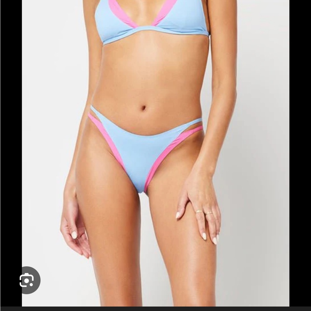 Blue and Pink Women's Bikini Set
